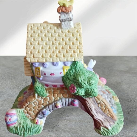 Cottontale Cottages Porcelain Bunny  Bridge House Figurine - Picture 5 of 8